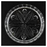 Set of 2 Vintage Italian Silver Plated Footed Holder & Crystal Set of 6 Coasters