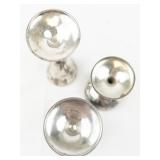 Set of 3 Silver Plated Brass Goblets