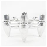 Vintage COLONIAL CANDLE Co. - Atomic Space Age Silver Tone Metal Candle Holder