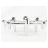Vintage COLONIAL CANDLE Co. - Atomic Space Age Silver Tone Metal Candle Holder