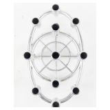 Vintage COLONIAL CANDLE Co. - Atomic Space Age Silver Tone Metal Candle Holder