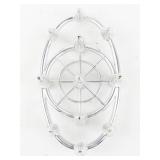 Vintage COLONIAL CANDLE Co. - Atomic Space Age Silver Tone Metal Candle Holder