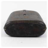 Small Vintage Leather Covered Glass Hip Flask