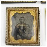 Group of 3 Antique Daguerreotype Portraits & Frames