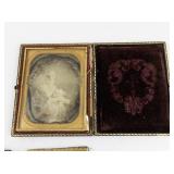 Group of 3 Antique Daguerreotype Portraits & Frames