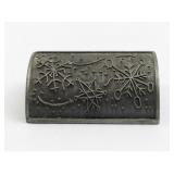 Vilmain Klinger Pewter Photo/Business Card Holder Silver Snowflake Design