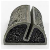 Vilmain Klinger Pewter Photo/Business Card Holder Silver Snowflake Design
