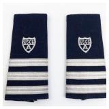 US Coast Guard Auxiliary Three Striped Fabric Epaulets