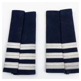 US Coast Guard Auxiliary Three Striped Fabric Epaulets