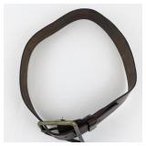 Vintage Brown Leather Belt with MASSIVE BUCKLE