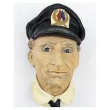 1972 BLOSSONS "Sea Captain Retired" Chalkware Head Wall Hanging -Congleton England