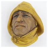 1965 BLOSSONS "Life- Boatman" Royal National Life Boat Institution" Chalkware Head Wall Hanging -Congleton England