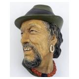 BLOSSONS "Tiabetan" Chalkware Head Wall Hanging -Congleton England