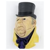 1964 BLOSSONS "Mr. Micawber" Chalkware Head Wall Hanging -Congleton England