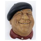 1971 BLOSSONS "Pierre" Chalkware Head Wall Hanging -Congleton England