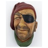BLOSSONS "Pirate Smuggler" Chalkware Head Wall Hanging -Congleton England