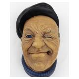 1967 BLOSSONS "Boatman" Chalkware Head Wall Hanging -Congleton England