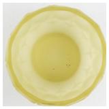 5 1/2"Vintage Frosted Satin Yellow Glass Scalloped Edge Bowl/Candy Dish