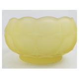 5 1/2"Vintage Frosted Satin Yellow Glass Scalloped Edge Bowl/Candy Dish