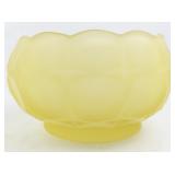 5 1/2"Vintage Frosted Satin Yellow Glass Scalloped Edge Bowl/Candy Dish