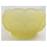 5 1/2"Vintage Frosted Satin Yellow Glass Scalloped Edge Bowl/Candy Dish