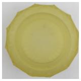 5 1/2"Vintage Frosted Satin Yellow Glass Scalloped Edge Bowl/Candy Dish