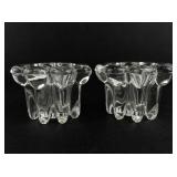 ELEGANCE Set of Two Crystal Candle Holders in Original Box