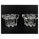 ELEGANCE Set of Two Crystal Candle Holders in Original Box