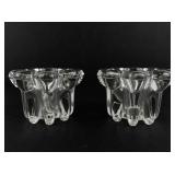 ELEGANCE Set of Two Crystal Candle Holders in Original Box