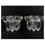 ELEGANCE Set of Two Crystal Candle Holders in Original Box
