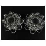 ELEGANCE Set of Two Crystal Candle Holders in Original Box