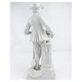 15 1/2" English Parian Porcelain Figure with Potted Plant
