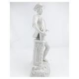 15 1/2" English Parian Porcelain Figure with Potted Plant