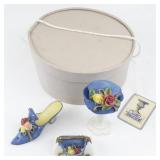 CLASSIC TREASURES Ladies Collectible Ensemble Purse, Shoe, & Hat on Stand. In Original Box.