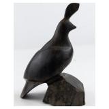 Hand Carved(?) Wooden Folk Art Quail Figure