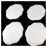 Westmoreland Milk Glass Snack Plates & Cups -Grape Vine Pattern 4 Place Set -Total 8 Pieces