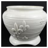 6" Fleurt-de-lis White Planter
