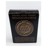 Vintage Avon Indian Head One Cent Bottle Excalibur After Shave In Original Packaging -Empty