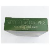 Vintage Avon 1866 Twenty Dollar Gold Piece Windjammer After Shave Decanter with Original Packaging.