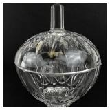 Crystal Glass "Pumpkin" Candy/Serving Bowl with Lid