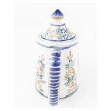 ***QUIMPER*** Henriot French Coffee Pot & Lid, Bowl, Set of Two Plates & Tea Cup with Saucer. Estimated Replacement Value = $500