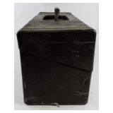 CORBIN 18" Vintage Brown Metal Tackle Box with Some Tackle. -Decor?