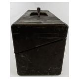 CORBIN 18" Vintage Brown Metal Tackle Box with Some Tackle. -Decor?