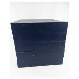 Group of 5 Record/LP Blue Storage Drawers
