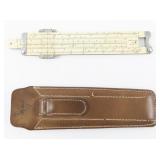 Pickell & Eckel Slide Ruler with Leather Case
