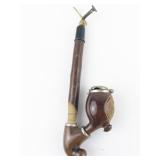 BRUYERE GARANTIE Black Forest Briar Wood Wooden Pipe with Elk/Deer Carving - Three Detachable Parts