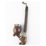BRUYERE GARANTIE Black Forest Briar Wood Wooden Pipe with Elk/Deer Carving - Three Detachable Parts