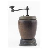 19-Century ANTIQUE Wooden Barrel Pepper Mill Grinder