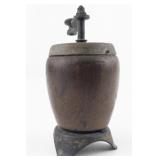 19-Century ANTIQUE Wooden Barrel Pepper Mill Grinder