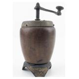 19-Century ANTIQUE Wooden Barrel Pepper Mill Grinder